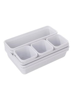 Buy 8-Piece Home Drawer Organizer Box Tray Set white in Saudi Arabia