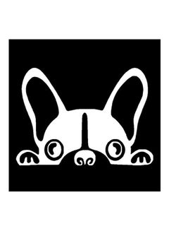 Buy Boston Terrier Dog Vinyl Decal Cute Funny Peep Animal Car Tail Decorative Stickers Silver 15X10 cm in UAE