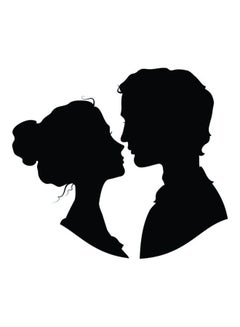 اشتري E369 Boy and Girl Car Sticker 15X15 cm Black/White في مصر