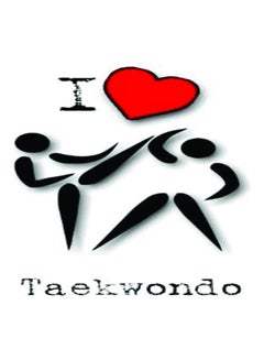 اشتري ملصق سيارة E45 بتصميم عبارة "I Love Taekwondo"، مقاس 15×15 سم، متعدد الألوان في مصر