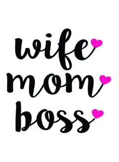 اشتري ملصق E27 للسيارة مطبوع عليه عبارة "Wife Mom Boss" مقاس 15X15 سم، متعدد الألوان في مصر