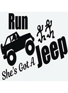 Buy Run She's Got A Jeep Printed Printed Car Sticker in Egypt