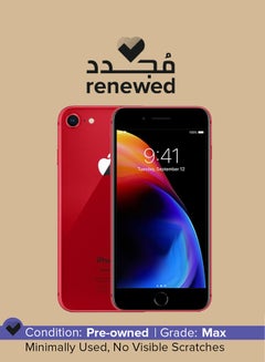 اشتري Renewed - iPhone 8 With FaceTime (PRODUCT) RED 64GB 4G LTE في الامارات