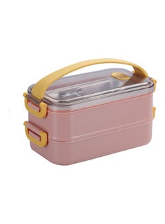 Buy Bento Lunch Box With Divider Pink 1600ml in UAE