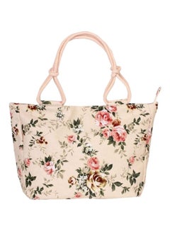 Buy Floral Printed Shoulder Bag Beige/Pink/Green in Saudi Arabia