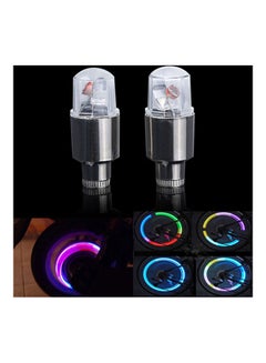 Buy 2 Pcs LED Lamp Flash Tire Wheel Valve Cap Light For Car Bike Bicycle Motorcycle in UAE