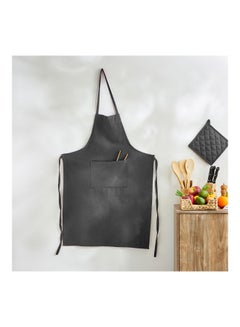 Buy UNI Solid Cotton Apron Grey 90 x 40cm in Egypt