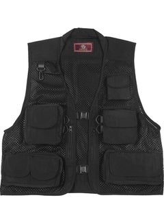 Buy Fishing Photography Vest Summer Multi Pockets Mesh Jackets Quick Dry Waistcoat XXXL 32*2*32cm in Saudi Arabia