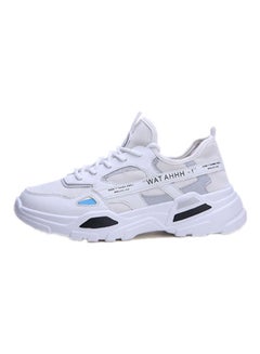 Buy Lightweight Lace-Up Running Shoes White in Saudi Arabia