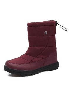 Buy Warm High Top Boots Maroon Red in UAE