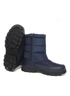 Buy High Barrel Round Toe Casual Boots Blue in UAE