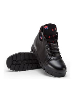 Buy Winter Flat Lace-Up Casual Boots Black in UAE