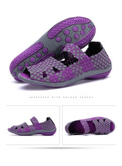 Buy Woven Casual Sandals Purple in UAE