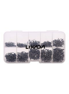 Buy Lixada 600pcs Fish Jig Hooks with Hole Fishing Tackle Box 3# -12# 10 Sizes Carbon Steel 13*2.6*7cm in Saudi Arabia