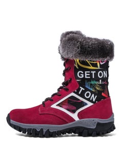 Buy Waterproof Effect Warm And Light Snow Boots Red/Grey/White in Saudi Arabia