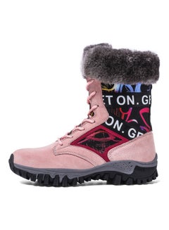 Buy Waterproof Effect Warm And Light Snow Boots Pink/Grey/Red in UAE