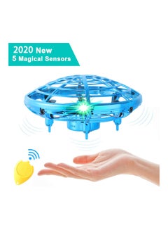 Buy Mini Drone UFO Hand Operated RC Helicopter Quadrocopter Drone Infrared Induction Aircraft Flying Ball Toys Blue 16*7*15cm in Saudi Arabia
