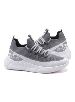 Buy Casual Lace-Up Training Sport Shoes White/Grey in UAE