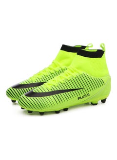 Buy High Top Lace-Up Football Shoes Green/Black in Saudi Arabia