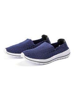 Buy Korean Round Toe Slip-Ons Shoes Blue in Saudi Arabia