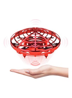 اشتري Mini Drone UFO Hand Operated Helicopter Quadrocopter Drone Infrared Induction Aircraft Flying Ball Toys Red في الامارات