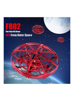 اشتري F802 Mini Infrared Induction Hand Control UFO Altitude Hold RC Training Drone Quadcopter for Boy Kids Toy Gift Red في الامارات