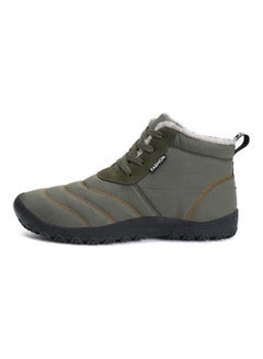 Buy Round Toe Warm Snow Casual Boots Green in UAE