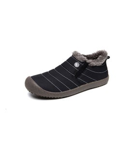 Buy Plush Snow Slip-On Casual Boots Black in UAE
