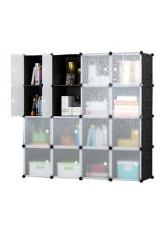 Buy 16-Modular Detachable Storage Cabinet Black/White 147x37x147cm in UAE