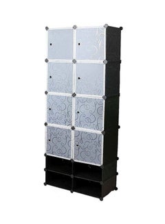 Buy 8 Cube Multifunctional Storage Cabinet Black/White 142x37x183cm in Saudi Arabia