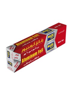 Buy 2-Piece Food Wrap Aluminium Foil silver 45 x 600cm in Saudi Arabia