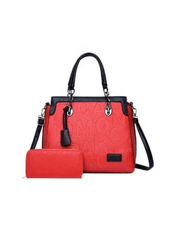 Buy 2 Piece Fashion Trend Large Capacity Shoulder Bag Red in UAE