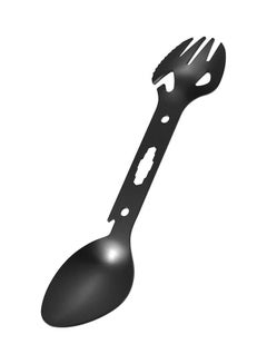 Buy Multi-Functional Tableware Stainless Steel Spoon Black 18 x 1 x 4cm in Saudi Arabia