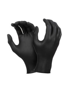 Buy 100-Piece Disposable Nitrile Gloves Set Black L in Saudi Arabia