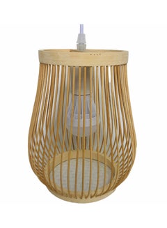 Buy Rattan Pendant Lamp Beige 20x23x20cm in UAE