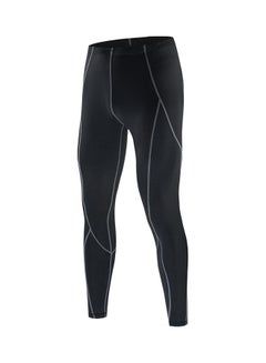 اشتري Men Compression Pants Sports Baselayer Workout Active Tights Leggings Yoga Running Cycling Fitness Pants L في السعودية