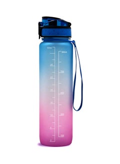 GYM 36oz 1L BPA Free Leak Proof Sport Fitness Water Bottle w/ Straw & Time Maker 