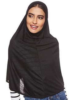 Buy Solid Cotton Hijab Black in UAE