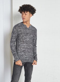 Buy Solid Design Long Sleeves Pullover Black in UAE