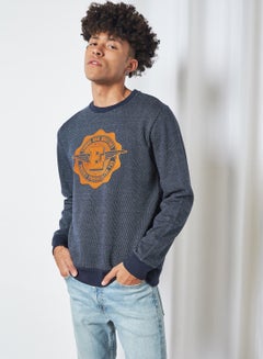 Buy Printed Long Sleeves Sweatshirt Navy Blazer in UAE