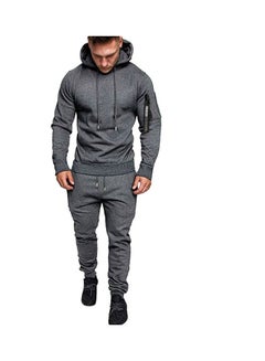 Buy Casual Hoodie Tracksuit Grey in UAE