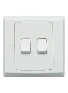 Buy Slimline Plus 2 Gang 1 Way Light Switch White in UAE