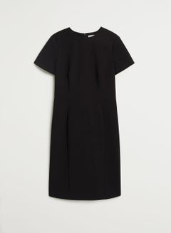 Buy Tailored Short Sleeve Mini Dress Black in Saudi Arabia