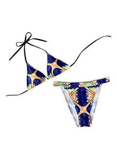 Buy Women Print High Waist Bandage Push Up Bikini Set multicolour in Saudi Arabia