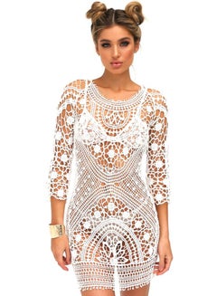 Buy Back Tie Cover-Up Dress White in Saudi Arabia