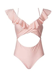 Buy Push-Up Padded Bra Bikini Set Pink in UAE