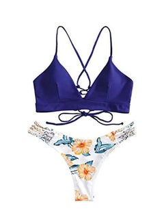 Buy WWomen's Bikini Cut Flower Two Piece Swimsuit Pushups Swimwear Beachwear multicolour in Saudi Arabia