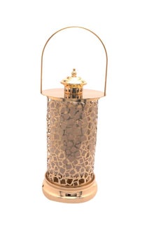 Buy Ramadan Lantern With Holder Gold 20x20x54cm in Saudi Arabia