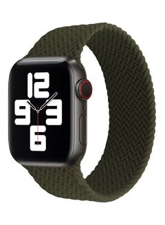 Buy Silicon Braided Replacement Strap For Apple Watch Series 7/6/SE/5/4 41/40/38 mm Small Green in Egypt