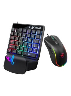 Buy J300+v400  Combo Rgb Lighting Programmable Gaming Mouse+one-handed Game Keyboard Black in Saudi Arabia